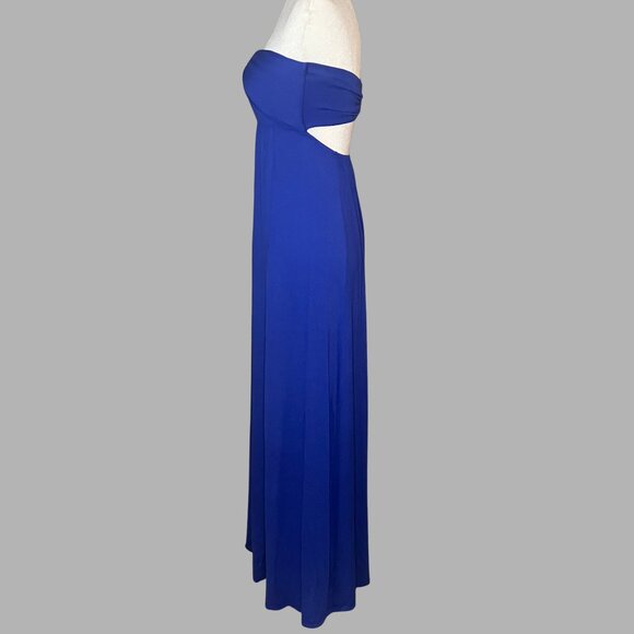 2b Bebe Blue Strapless Maxi Dress with Studded Detail – Size S - Picture 3 of 8